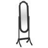 vidaXL Free Standing Mirror Black Engineered wood Full-length Tiltable