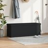 vidaXL Storage Bench Black PVC, engineered wood