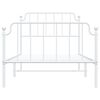 vidaXL Bed Frame White Powder-Coated Steel Twin Bed Frame Rectangular