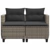 vidaXL Garden Sofa Gray PE Rattan 2-Seater UV-resistant materials