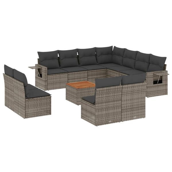 vidaXL Garden Sofa Set Grey, Dark Grey