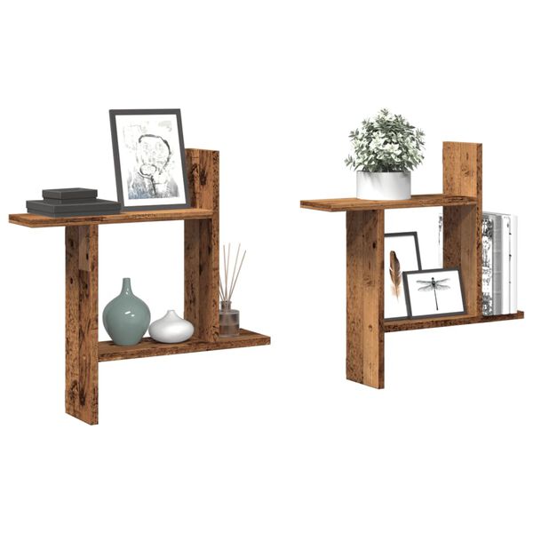 vidaXL Wall Shelf Old Wood Engineered Wood Medium Wall Shelf