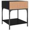 vidaXL Bedside Table Black Engineered wood, Iron Adjustable Feet