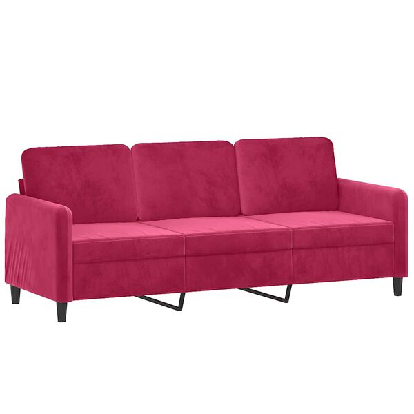 vidaXL 3-seater Sofa Wine Red