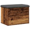 vidaXL Storage Bench Old wood, Dark grey Engineered Wood, Fabric, Foam
