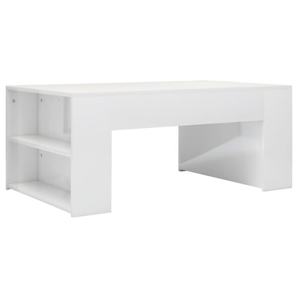 vidaXL Coffee Table High gloss white Engineered wood 39.4x23.6x16.5 in