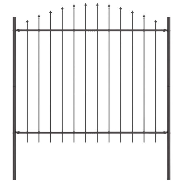 vidaXL Garden Fence 8 pcs Grey 66.93 x 74.80 in Powder-Coated Steel