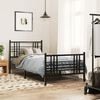 vidaXL Bed Frame Black Steel Twin Bed Frame Rectangular Traditional