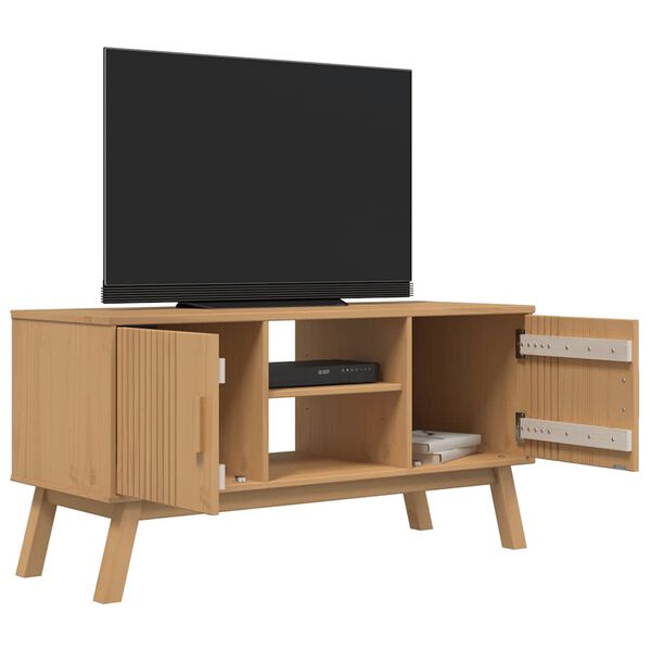 vidaXL TV Cabinet Brown Solid pine wood Medium TV Cabinet Rectangular