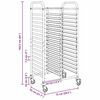 vidaXL Tray Trolley with 32 GN Containers 29.5x21.7x64.0" Stainless Steel