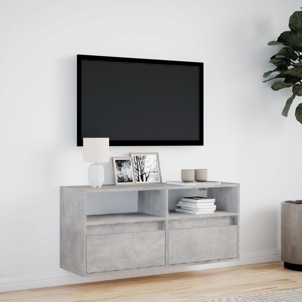 vidaXL TV Wall Cabinet Concrete grey Engineered wood Medium