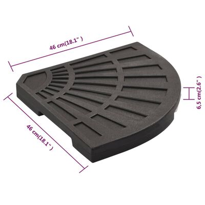 vidaXL Umbrella Weight Plate Black Fan-shaped 44.1 lb