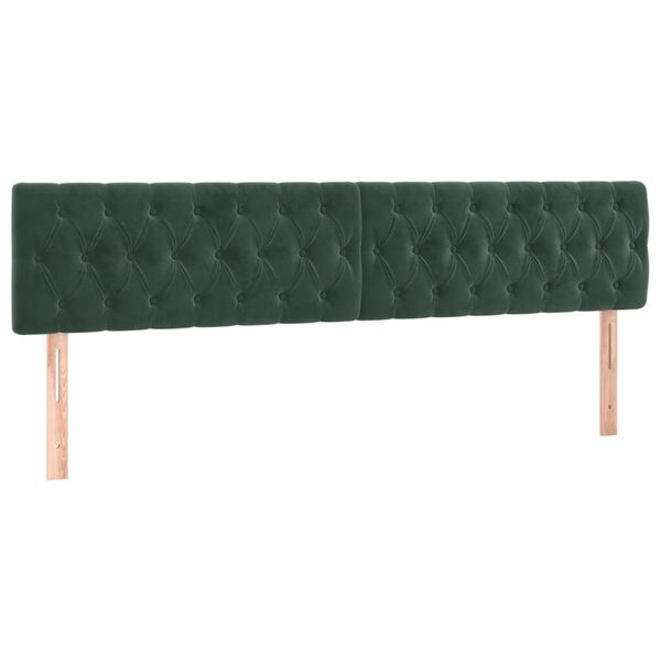 vidaXL Headboards 2 pcs Dark Green 39.4"x2.8"x30.7"/34.6" Velvet
