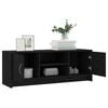 vidaXL TV Cabinet Black Engineered Wood Rectangular Modern Doors