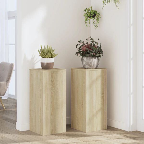 vidaXL Plant Stand Set of 2 Sonoma oak Engineered wood