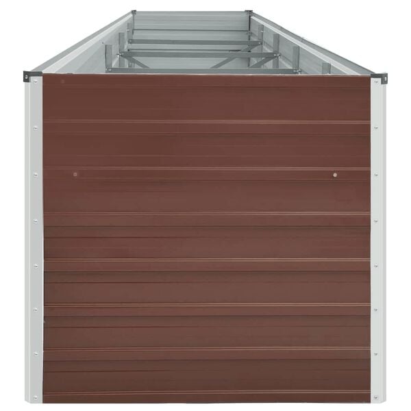 vidaXL Raised Bed Brown Galvanized steel 157.5 x 31.5 x 30.3 in Durable