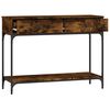vidaXL Console Table Smoked Oak Engineered wood, Metal Standard Storage