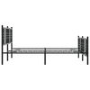 vidaXL Bed Frame Black Steel 59 x 79 in Rectangular Traditional
