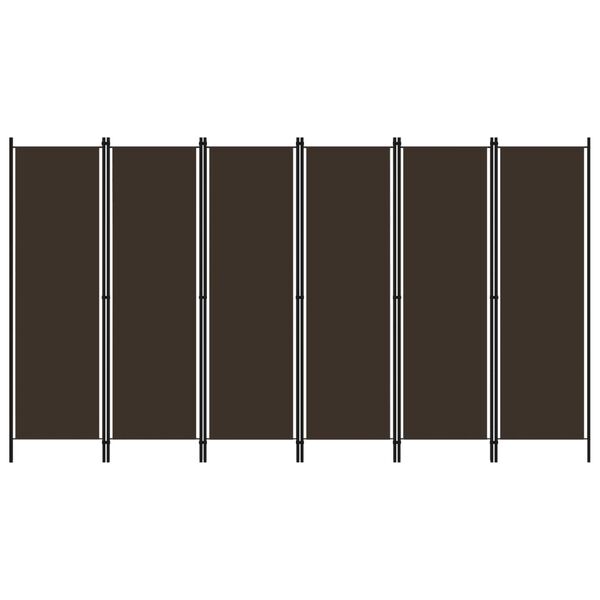 vidaXL 6-Panel Room Divider Brown 118.1"x70.9"