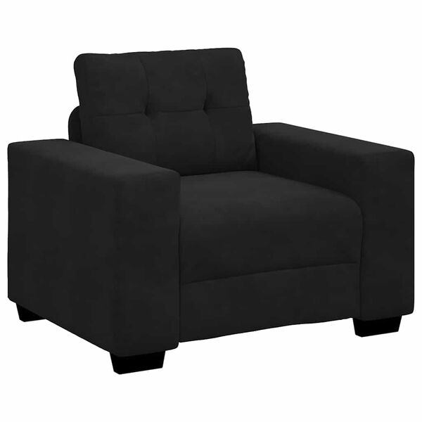 vidaXL Sofa Chair Black Velvet, Plywood, Steel, Foam Single Ergonomic