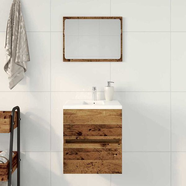 vidaXL Bathroom Sink Cabinet Old Wood 16.14 x 15.16 x 17.72 in