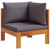 vidaXL Garden Sofa Dark Grey Solid Acacia Wood 26.8 x 26.8 x 25.2 in