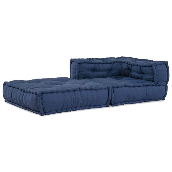 vidaXL Modular Corner Sofa Indigo 27.56 x 27.56 x 22.05 in Fabric