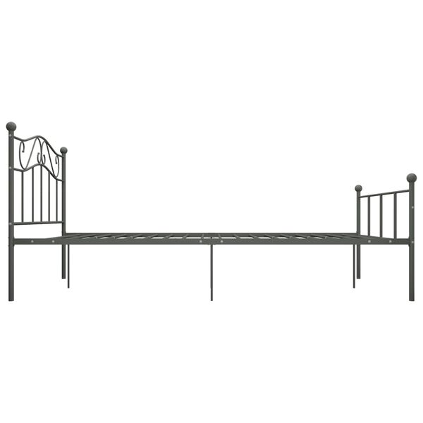 vidaXL Bed Frame Grey Metal 55.1 x 78.7 in Tough Bed Frame
