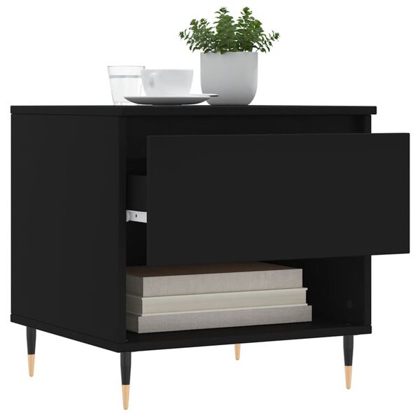 vidaXL Coffee Table Set of 2 Black Engineered wood and metal Medium