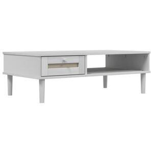 vidaXL Coffee Table White Solid pine wood Medium Coffee Table