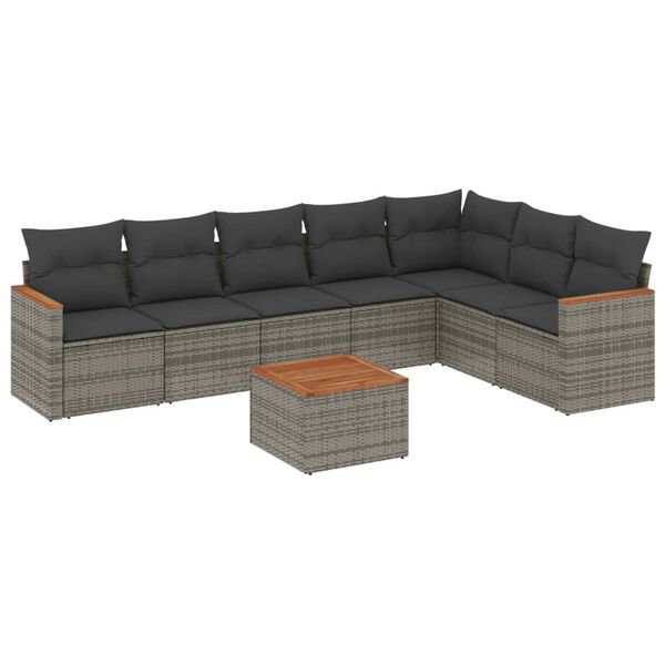 vidaXL Garden Sofa Set Grey PE rattan Large Modular Garden Sofa Set