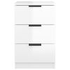 vidaXL Bedside Cabinet Set of 2 High gloss white Engineered wood Medium