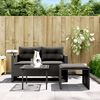 vidaXL Garden Sofa Set Black PE rattan, powder-coated steel, tempered glass