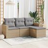vidaXL Garden Sofa Set Beige and Light Grey