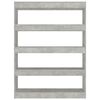 vidaXL Book Cabinet Concrete grey Engineered wood 39.4 x 11.8 x 53.1 in