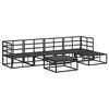 vidaXL Garden Sofa Set with Cushion 6 pcs Black Aluminium