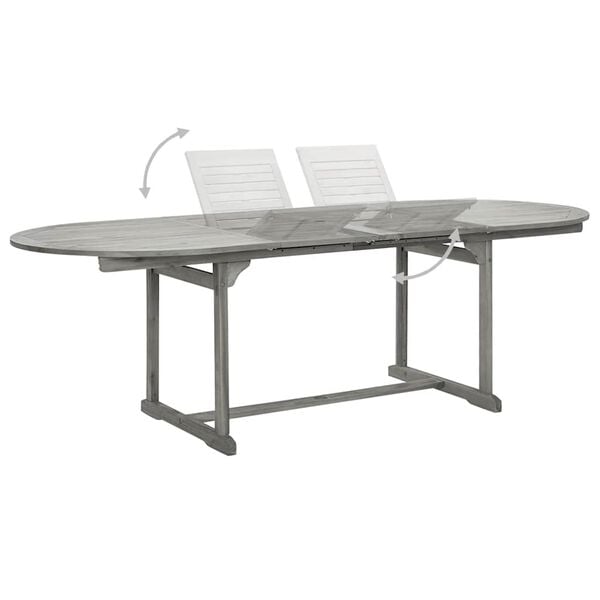 vidaXL Garden Table Grey with a grey wash finish Solid acacia wood
