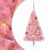 vidaXL Artificial Pre-lit Christmas Tree with 150 LEDs Pink 47.2" PVC