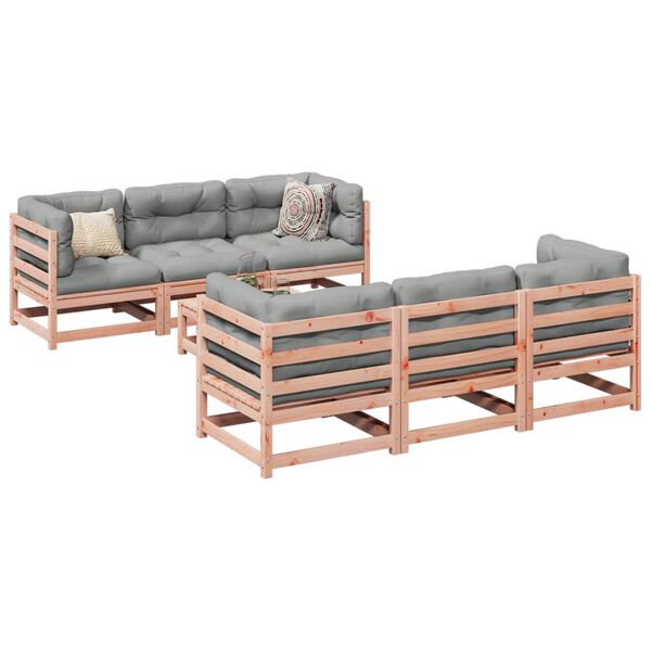 vidaXL Garden Sofa Set Reddish Brown Solid Douglas Fir Wood Medium