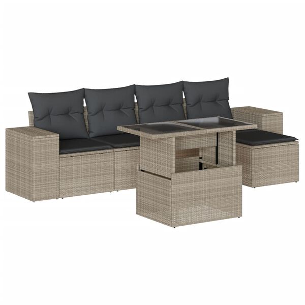vidaXL Garden Sofa Set Light Grey, Anthracite