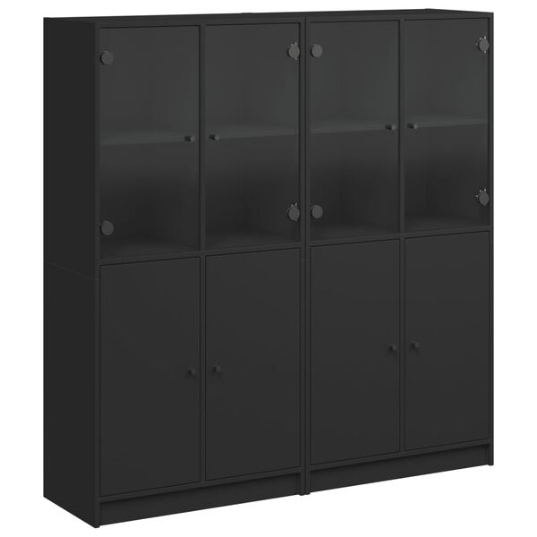 vidaXL Bookcase Black Engineered wood Large Bookcase Rectangular