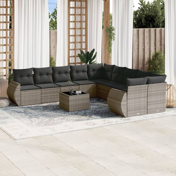vidaXL Garden Sofa Set Grey