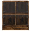 vidaXL Side Cabinet Smoked oak Engineered wood, glass Medium Cabinet