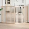 vidaXL Dog Gate Set of 2 Brown Solid Poplar wood 63 in long Foldable