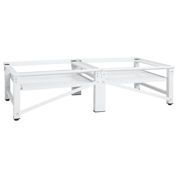 vidaXL Washing and Drying Machine Pedestal with Pull-out Shelves White