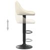 vidaXL Bar Stool Set of 2 Cream Velvet and steel Adjustable Modern