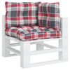 vidaXL Pallet Cushion Set of 3 Red check pattern 100% Polyester Standard