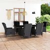 vidaXL Outdoor Dining Set Dark Grey, Black
