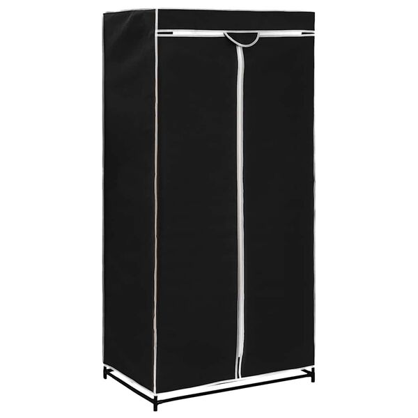 vidaXL Wardrobe Black Iron Medium Clothing Rack Rectangular