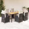 vidaXL Garden Dining Set Black, Cream White
